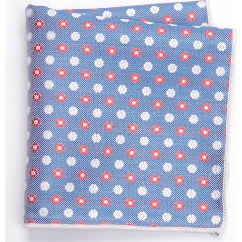 2019 fashion blue red dot patterned pocket square with patterns handkerchief
