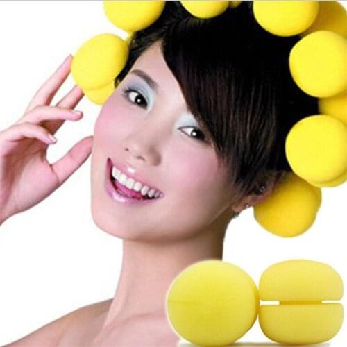 6Pcs Sponge Rollers Curlers Strawberry Balls Hair Care Girl Strawberry Balls Hair Care Soft Foam Sponge Rollers Curlers DIY Tool