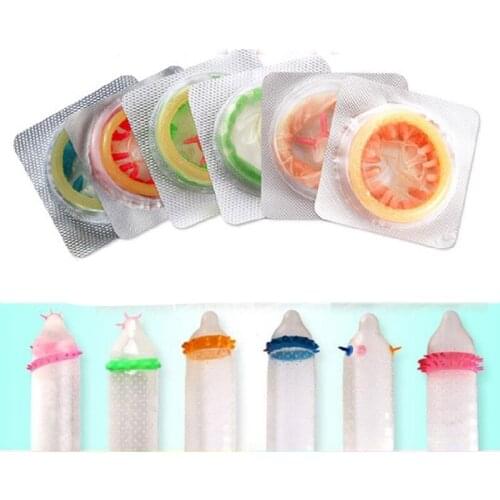 6pcs/set Dotted Particles Condoms High Sensation Class Female G-spot Vaginal Stimulation Condoms Adult Sex Products