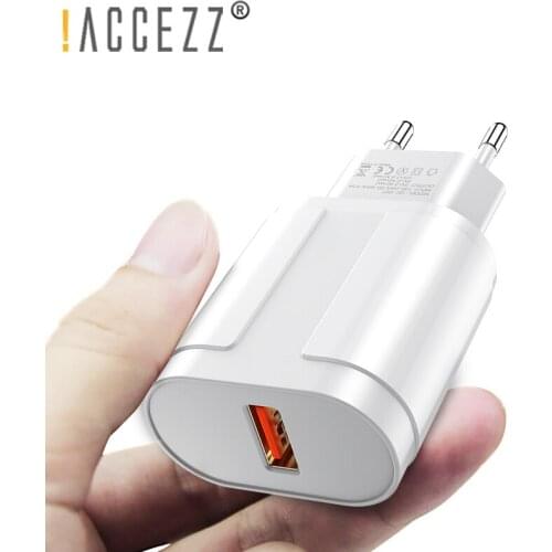 !ACCEZZ EU Plug USB Quick Charger For iPhone 11 Pro XS X QC3.0 Fast Charging For Samsung Huawei Xiaomi Travel Wall Power Adapter