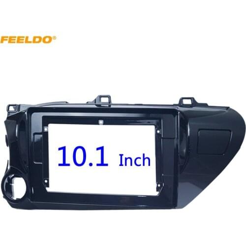 FEELDO Car Audio Radio 10.1" 2 Din Fascia Frame Adapter for Toyota Hilux 2018(LHD) CD/DVD Player Stereo Panel Dash Trim Kit