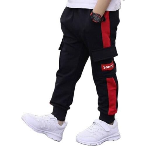 Spring & Autumn Cotton Blend Boys Trousers New 2021 Korean Version Movement Fashion Handsome Casual Beam Childrens Pants