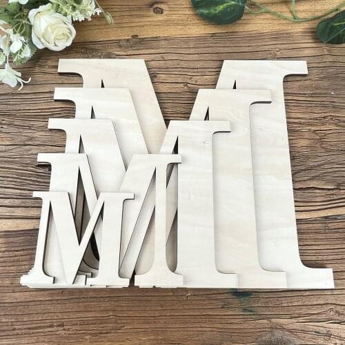 1Pcs 3D Wood Letters 15CM 20CM 25CM 30CM 35CM Different Sizes A To Z Alphabet Wedding Home Logo Name For Wall Party Decoration