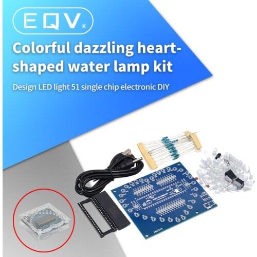 DIY Electronic Kit Heart Shape Colorful Glare LED RGB Module Love Water Light STC89C52 51 Single Chip Microcomputer For Arduino