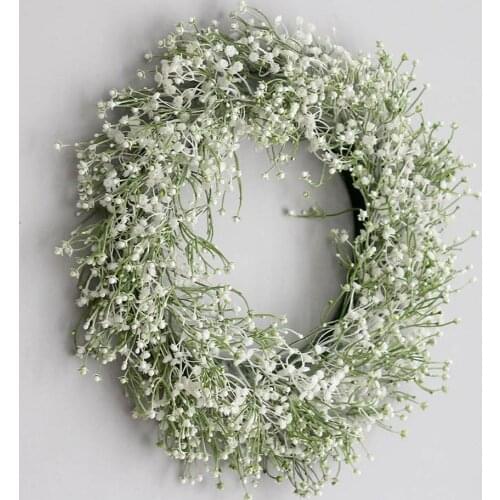 Artificial Babysbreath Wreath Garland for Wedding Decoration Home Party DIY Wall Hanging Front Door Decoration