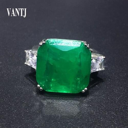 Elegant Created Emerald Rings Sterling 925 Silver Pink Sinity Stone for Wome Jewelry Brand Anniversary Party Gift wholesale