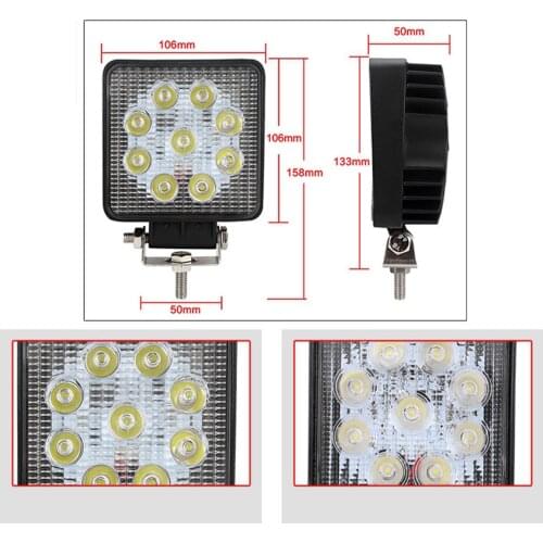 Square 12V 24V LED Work Light Spot Light Bar for Tractor Boat 4WD ATV