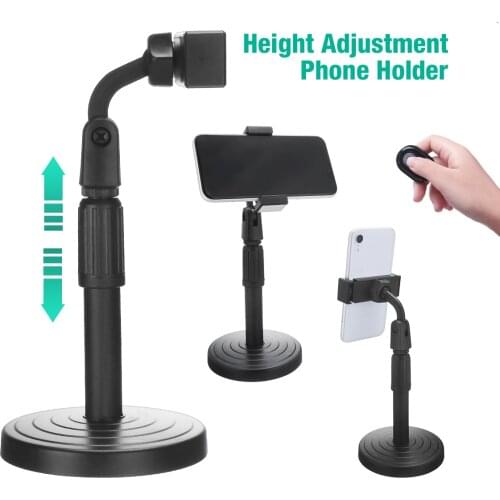 360° Adjustable Wireless Bluetooth Selfie Stick Tripod Desktop Holder Stand With Remote Control For 4 to 7 inch Mobile Phones
