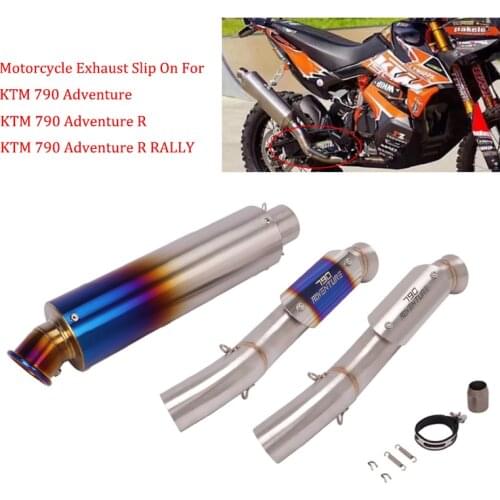 Motorcycle Exhaust System Modified Middle Link Pipe 51mm Muffler Escape Middle tube Slip On For KTM 790 Adventure 790 R RALLY
