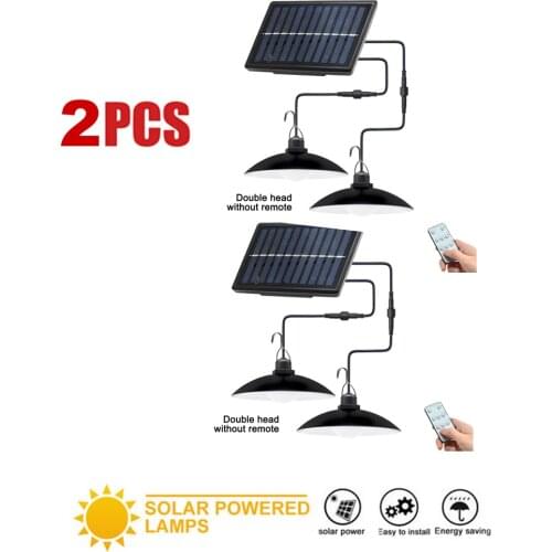 2pcs Retro Lampshade Solar Wall Lamp Outdoor Indoor Solar Energy Charging Pendant Light Yard Garden Pathway Emergency Lamp 3/6M