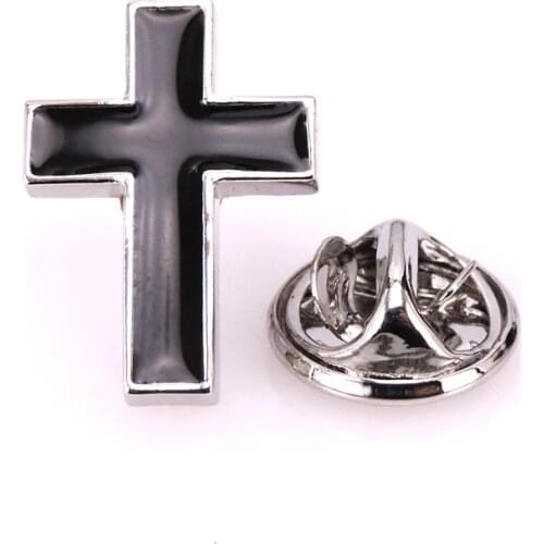 New black cross Brooch high quality mens suit Brooch Lapel Badge Pin mens Wedding Shirt Lapel Brand Jewelry Pin