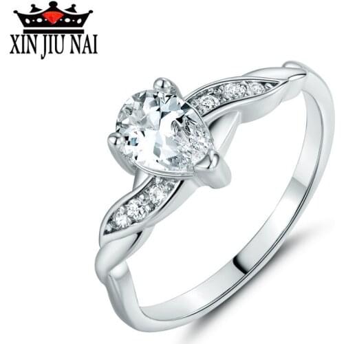 New fashion unique design drop-shaped rotating texture high quality womens diamond ring engagement wedding gift women jewelry