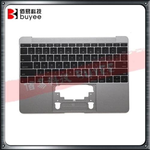 Genuine A1534 Palm Rest US UK Keyboard For Macbook Air Retina 2016 A1534 TopCase Replacement Silver Gold Rose gold Space grey