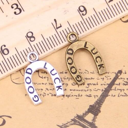 28pcs Charms lucky horseshoe good luck 17x12mm Antique Pendants,Vintage Tibetan Silver Jewelry,DIY for bracelet necklace