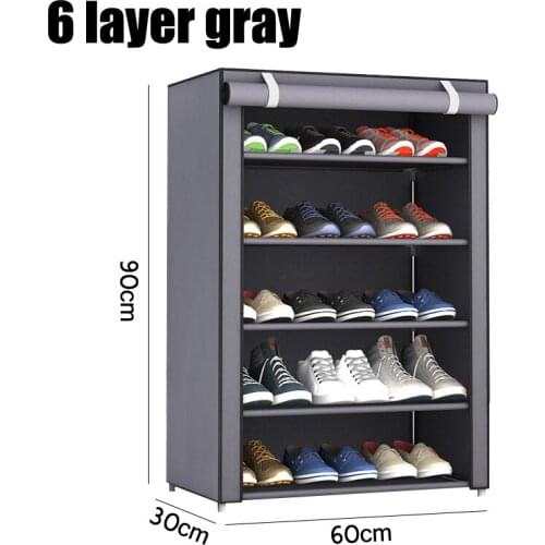 3/4/5/6 Layer Stainless Steel Shoes Shelf Easy Assembled Shoe Rack Cabinet Shoes Organizer Stand Holder Keep Home Neat Shoe Box
