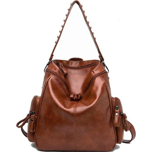 Hot Women Backpack High Quality Leather Backpack Multifunction Shoulder Bag Large Capacity Travel Backpack School Bags for Girls