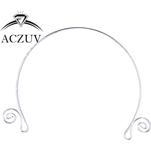 Silver Plated 50pcs 2mm Wire 155mm Metal Collar Circle Choker Necklace Findings Accessories CNW008