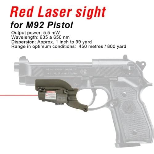 PPT 5mw Red Laser Sight Laser Device Tactical Hunting Laser Pointer For M92 Beretta Model 92 96 M9 HK20-0020