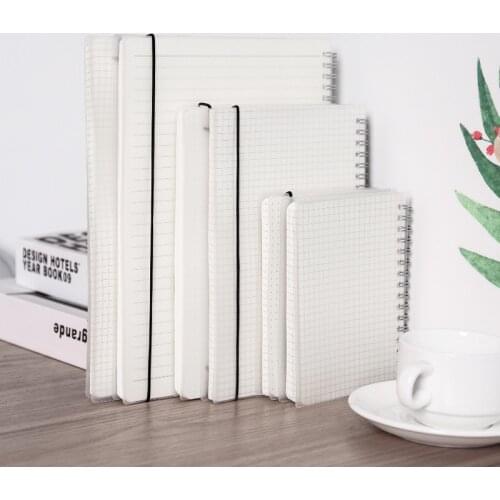 Notebook Simple PP Coil Grid Book A5/B5 High School Students' Classroom Notebook Sub Chronicle Square Transparent Grid Book