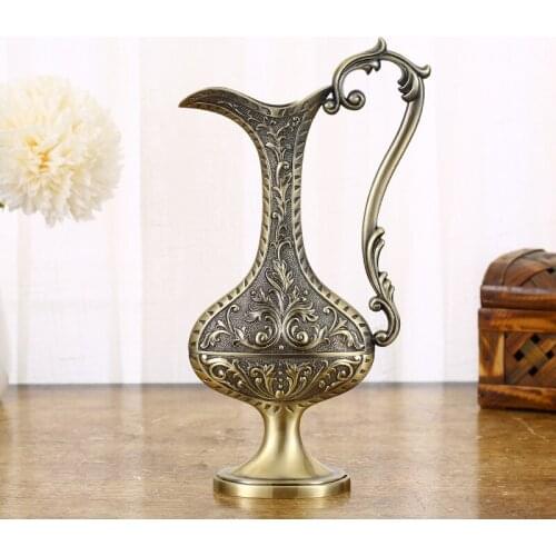 Russian metal European retro handle vase creative classic flower home office decoration high-end ornaments