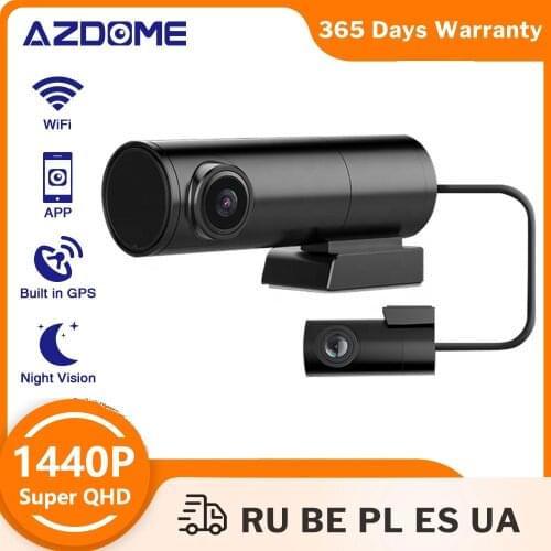 Mini Hidden 1440P Car Dash Cam Front Rear Dual Camera DVR Detector GPS 5.0G WiFi APP Control Video Recorder 24H Parking Monitor