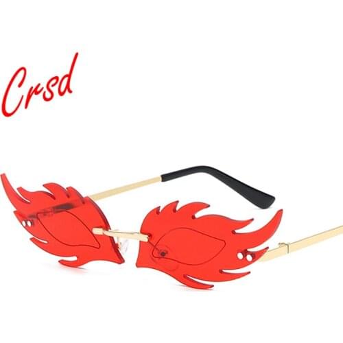 CRSD 2020 Birds Wings Lens Sunglasses Women Metal Rimless Cat Eye Streetwear Eyeglasses Sunglasses Brand Designer Gafas Mujer