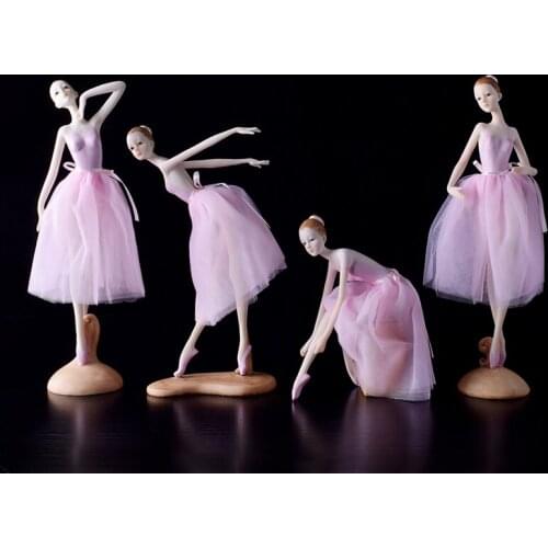 Modern Ballet Angel Dancing Girl Figurines Desktop Resin Crafts Fairy Garden Character Miniatures Home Decoration Birthday Gifts