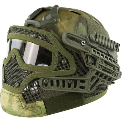 Tactical G4 System PJ Helmet Full Face Protective Mask with Goggles Airsoft Paintball Outdoor Camo Helmet Hunting CS Equipment