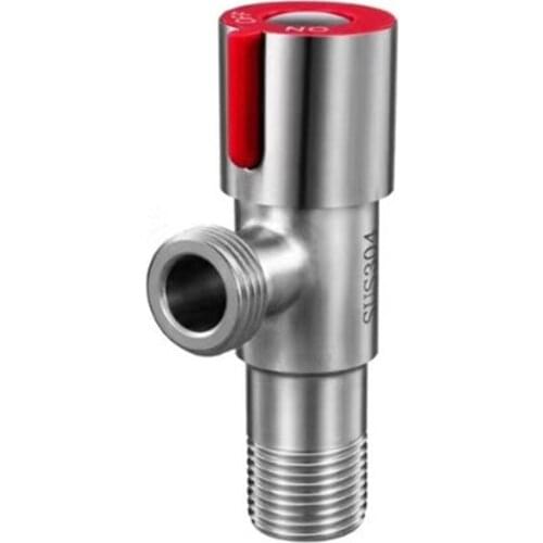 SUS304 stainless steel hot and cold water triangle valve flow control valve three-way valve G1/2 thread bathroom angle valve