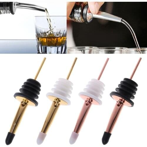VFGTERTE 1PC Stainless Steel Liquor Spirit Pourer Wine Bottle Pour Flow Spout Stopper Cap Kitchen Bar Accessories Tool
