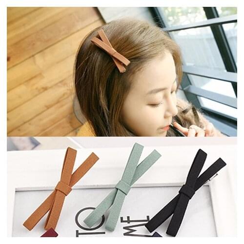 Bow Hair Accessories Sweet Bowknot Hairpins Hair Clip For Women Solid Barrettes Cloth Rosette Hairgrip Femme Ornament