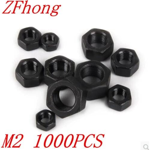 1000PCS DIN934 M2 Steel with black Hex Nut