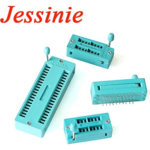 2.54MM IC lock Seat Socket Test 14P 16P 20P 24P 28P 40P DIP Universal ZIF IC Socket Solder Type Integrated Circuit 28 40 P Pin