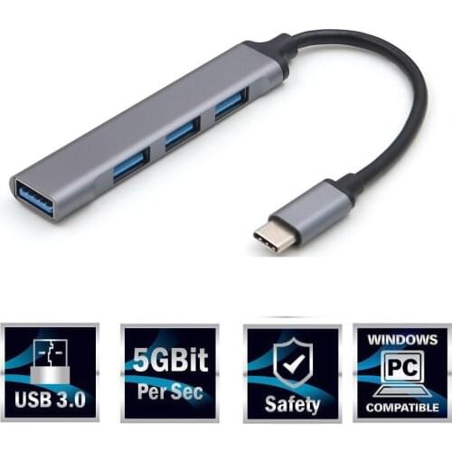 4 Port Multi Splitter Adapter OTG USB C HUB USB Type C 3.1 for Macbook Pro 13 15 Air Mi Pro HUAWEI PC Computer Accessories