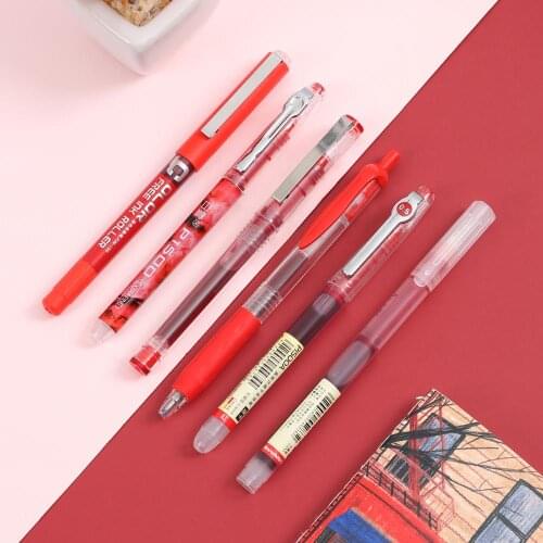 6pcs Or 7pcs/set Brief Full Needle Tube Large Capacity Gel Pen 0.5mm Quick-drying Straight Pen Signature Pen For School