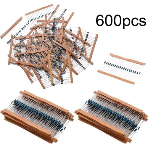 600pcs/lot 30 Values 1/4W 1% Pricision Metal Film Resistor Electronic Assorted Resistance Components Kit