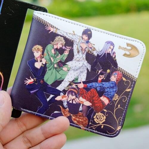 Anime Otaku JoJos Bizzare Adventure Golden Wind Leone Abbacchio Coin PU Leather Wallet Purse Bag Holder Layer Cool Hot