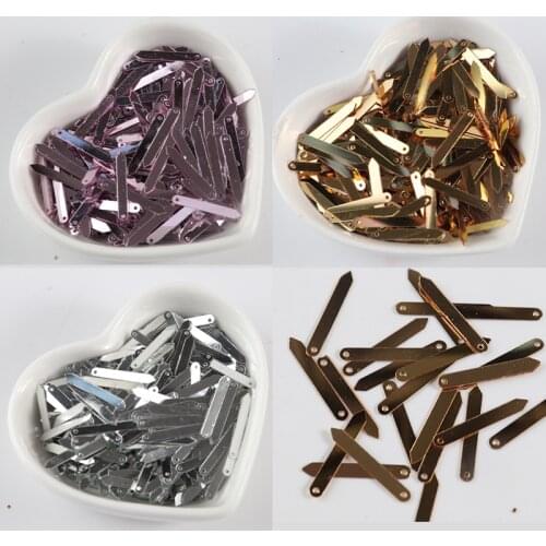 3*21mm Strip Shape DIY Sequins with Hole Golden Silvery Color Clothes Dress Shoes Bag Decoration Accessories DIY Sewing Material
