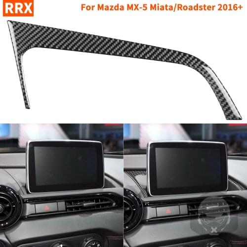 Navigation Display Holder Base Frame Sticker For Mazda MX-5 Miata Roadster 2016+ MX5 ND Carbon Fiber Interior Car Accessories