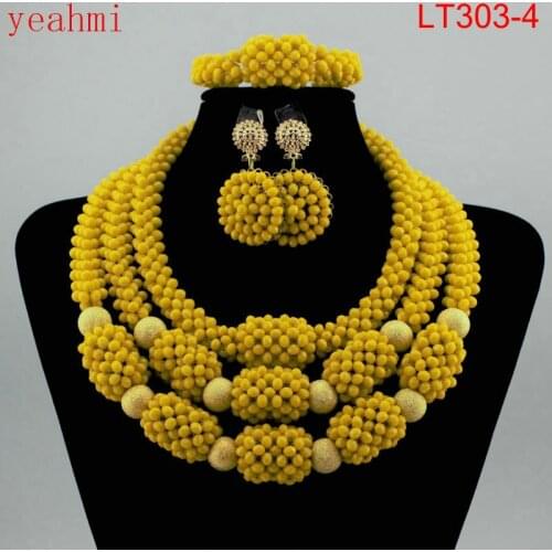 Amazing Orange African Beads Jewelry Set Nigerian Beads Necklace Dubai Jewelry Sets 2018 New Free Shipping LT303-2