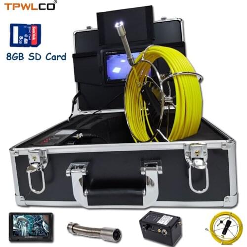 20m High Quality Cable 17mm Drain Inspection Camera Head 7" Underwater Industrial Pipe System DVR Function With 8GB SD Card
