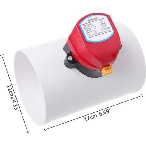 220V Plastic Electric Damper Check Valve 110mm Air Volume Control Valves For Ventilation Pipe W3JA