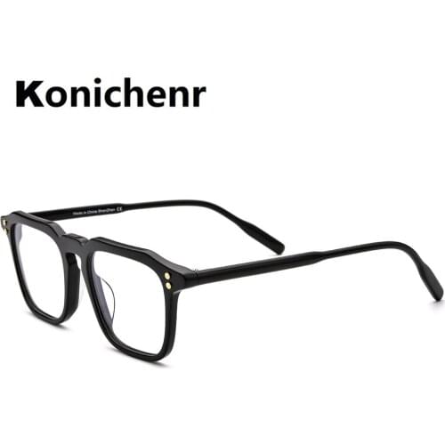 Konichenr America Fashion Acetate Rectangle Glasses Frame Men Optical Prescription Spectacles Women Transparent Eyeglass 9165