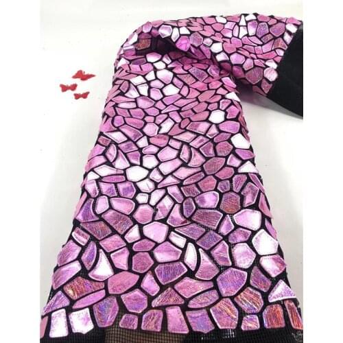 Beautiful embroidered tulle lace fabric Newest S-98885 french lace fabric for shinning dress