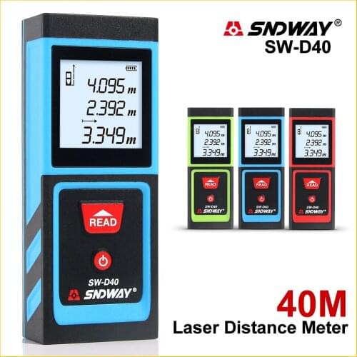 SNDWAY Laser Distance Meter Rangefinder Laser Tape Range Finder Build Measurement Device Ruler Test Tool 40m