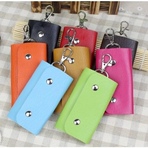 Hot Sale Fashion New Style Pu Leather Quality Solid Colors Keychain Car Housekeeper Holders Key Wallets For Men Free Shipping