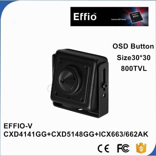 Mini CCTV Surveillance 1/3 Sony CCD Effio-V 800TVL Super Real WDR 0.0003Lux Starlight Miniature Square Mini CCD Camera With OSD