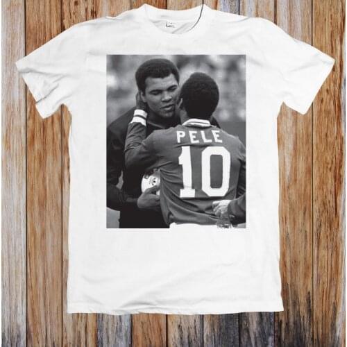 Pele and Muhammed Ali Meet Unisex T-Shirt MenS T-Shirt 2019 Newest 100% Cotton Brand New T-Shirts 3D Printed T-Shirts