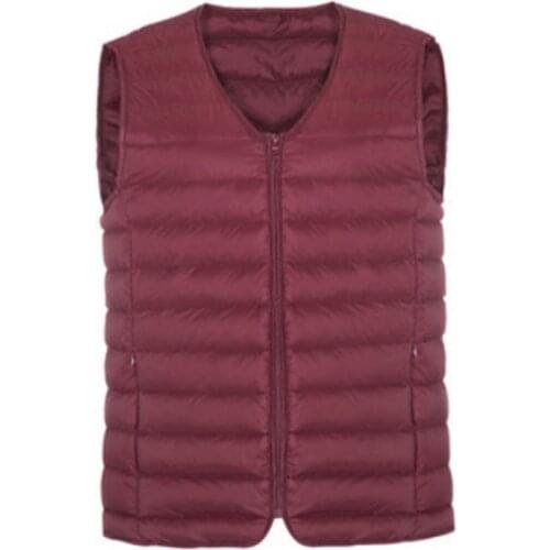 2019 New Arrival Mens Vest Zipper Autumn and Spring White Duck Down Warm male Slim Sleeveless Casual Waistcoat Jacket Winter