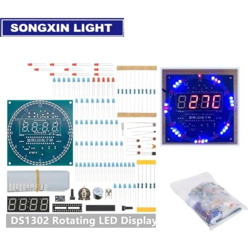 10PCS DIY Rotating Digital LED Display Module Alarm Electronic Digital Clock Kit 51 SCM Learning Board 5V DS1302